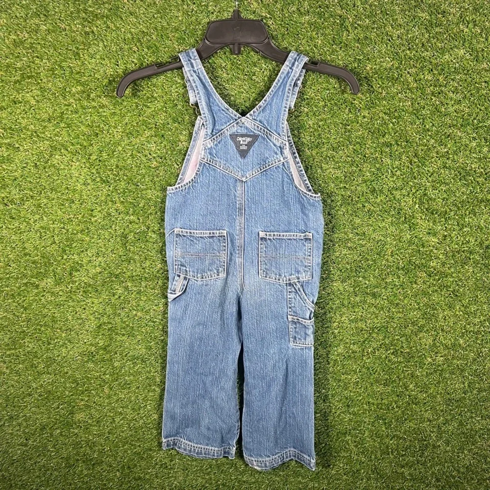 OshKosh B'gosh Blue Denim Overalls Kids Size 3T Adjustable Straps‎